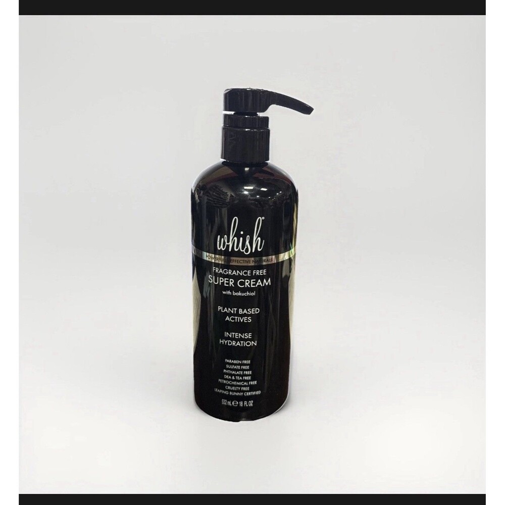 Whish Super Cream with Bakuchiol Fragrance Free Intense Hydration 18 oz New